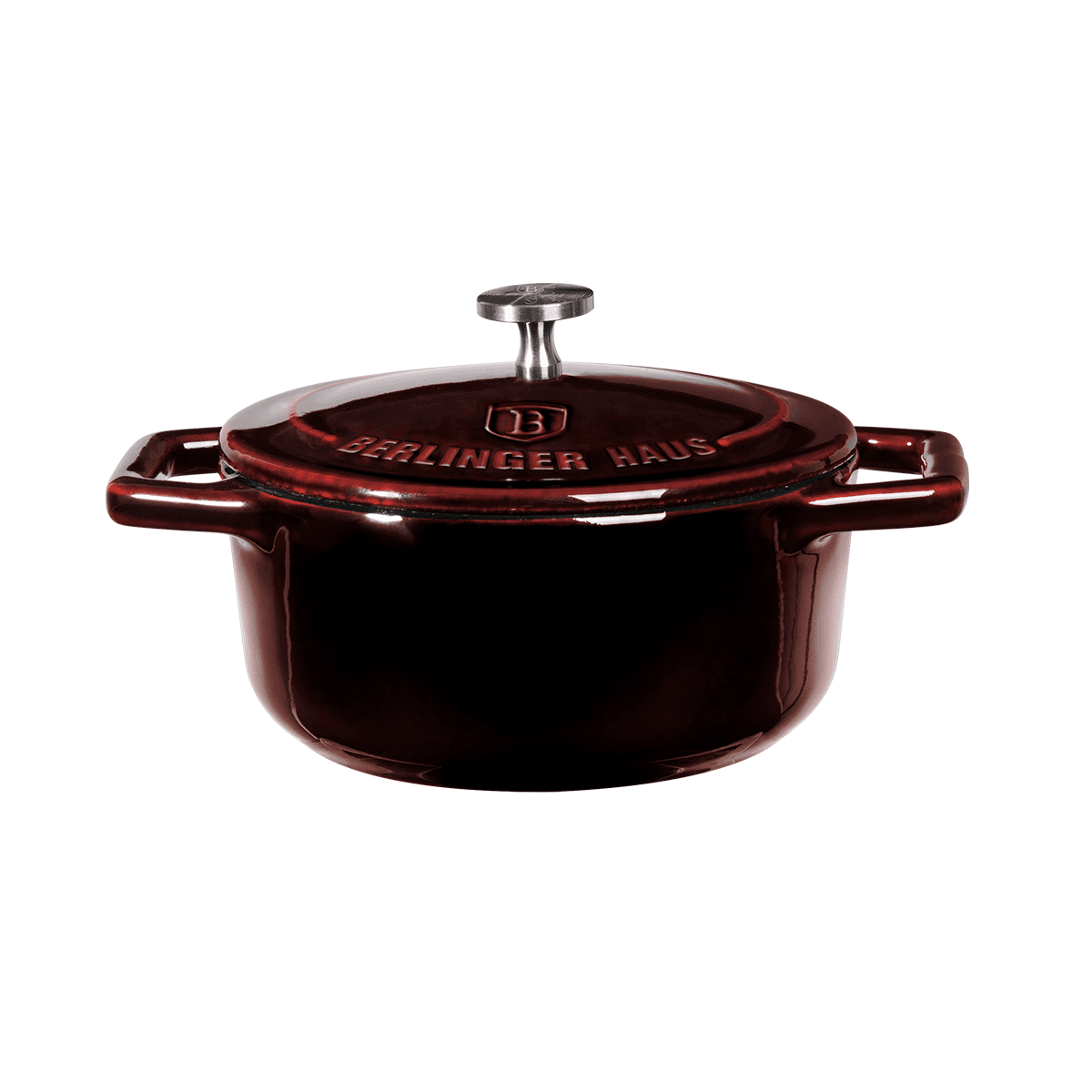 قدر طبخ صغير حديد مقاس 12 سم 550 مل صناعة المجر أحمر بيرلينجر هاوس Berlinger Haus Burgundy Cast Iron Mini Pot Cast Iron