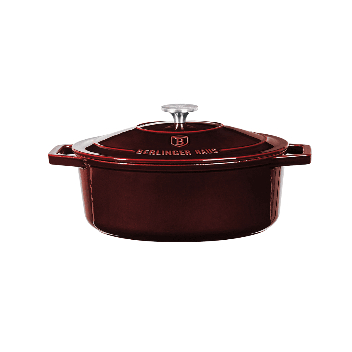 قدر طبخ حديد مقاس 32 سم 5.56 لتر صناعة المجر أحمر بيرلينجر هاوس Berlinger Haus Burgundy Cast Iron Oval Roaster Cast Iron