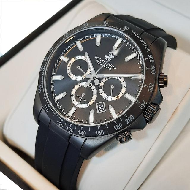 Beverly Hills Polo Club Men Black Silicone Strap Chronograph Watch - Bp3010x.651 - SW1hZ2U6MTgxODE0Nw==