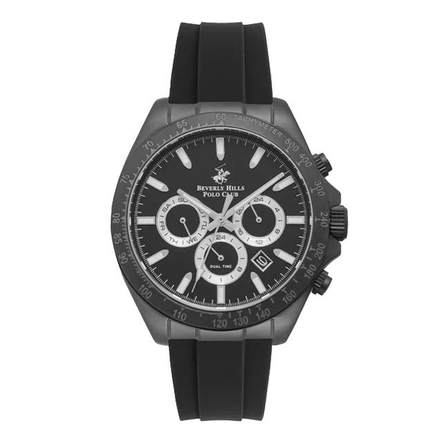 Beverly Hills Polo Club Men Black Silicone Strap Chronograph Watch - Bp3010x.651 - SW1hZ2U6MTgxODE0NQ==