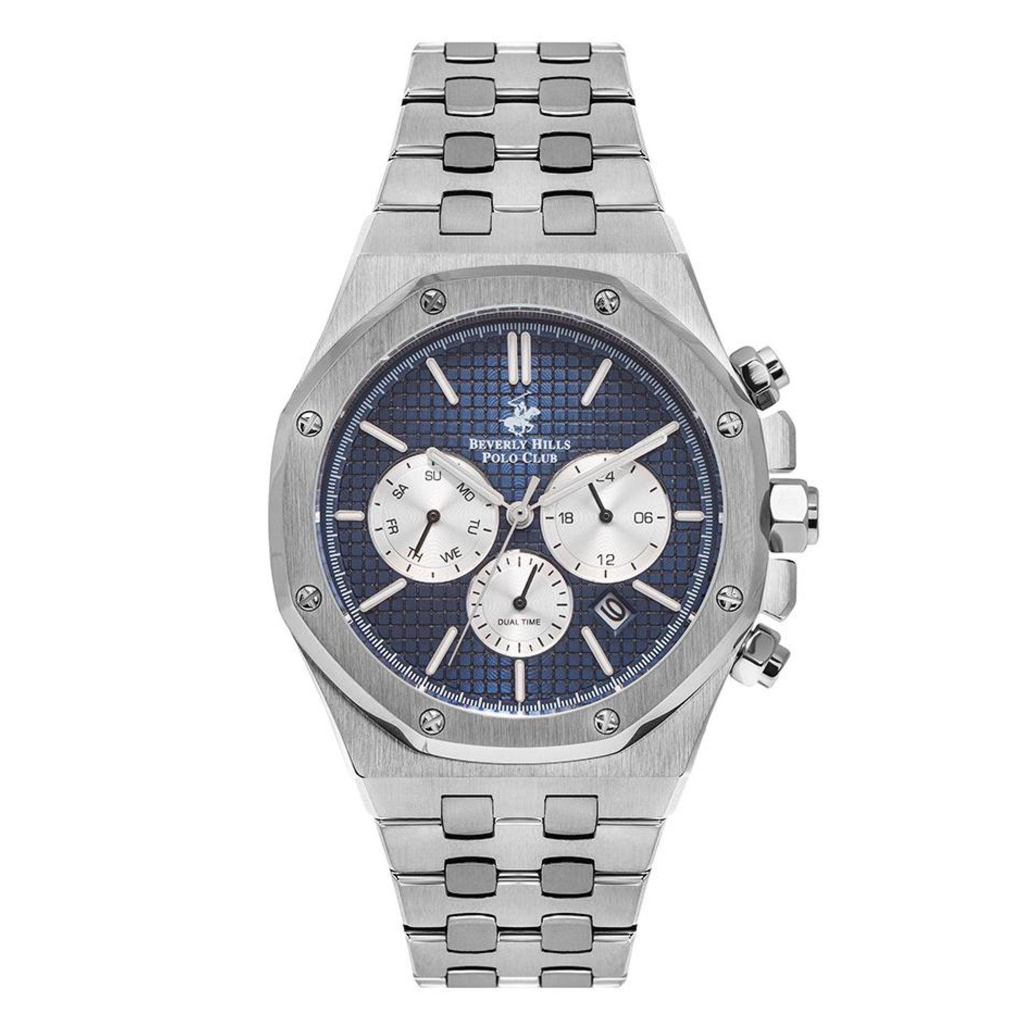 ساعة بيفرلي هيلز بولو كلوب للرجال متعددة الوظائف بمينا ازرق Beverly Hills Polo Club Men's Multi-Function Blue Dial Watch - Bp3051x.390