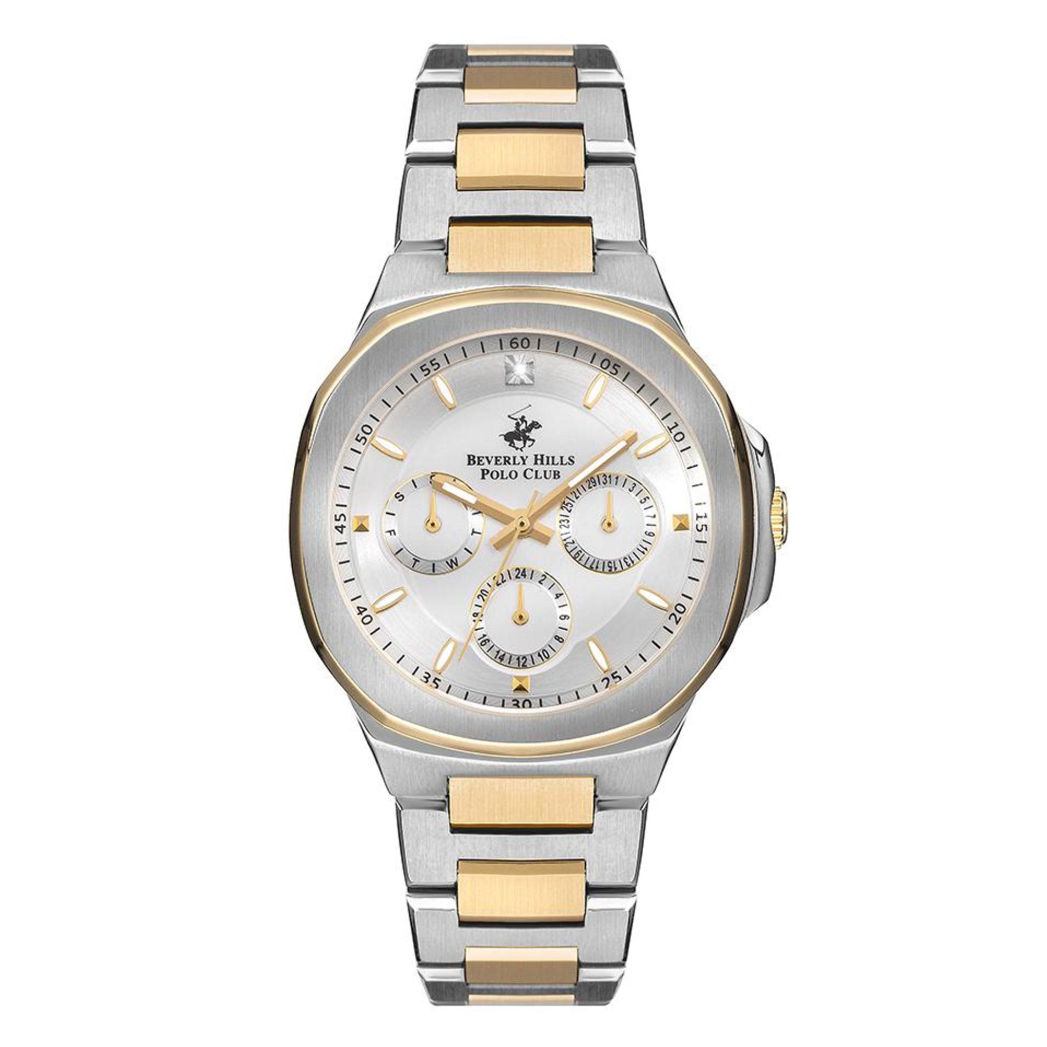 ساعة بيفرلي هيلز بولو كلوب للنساء متعددة الوظائف بمينا فضيBeverly Hills Polo Club Women's Multi Function Silver Dial Watch - Bp3275x.230