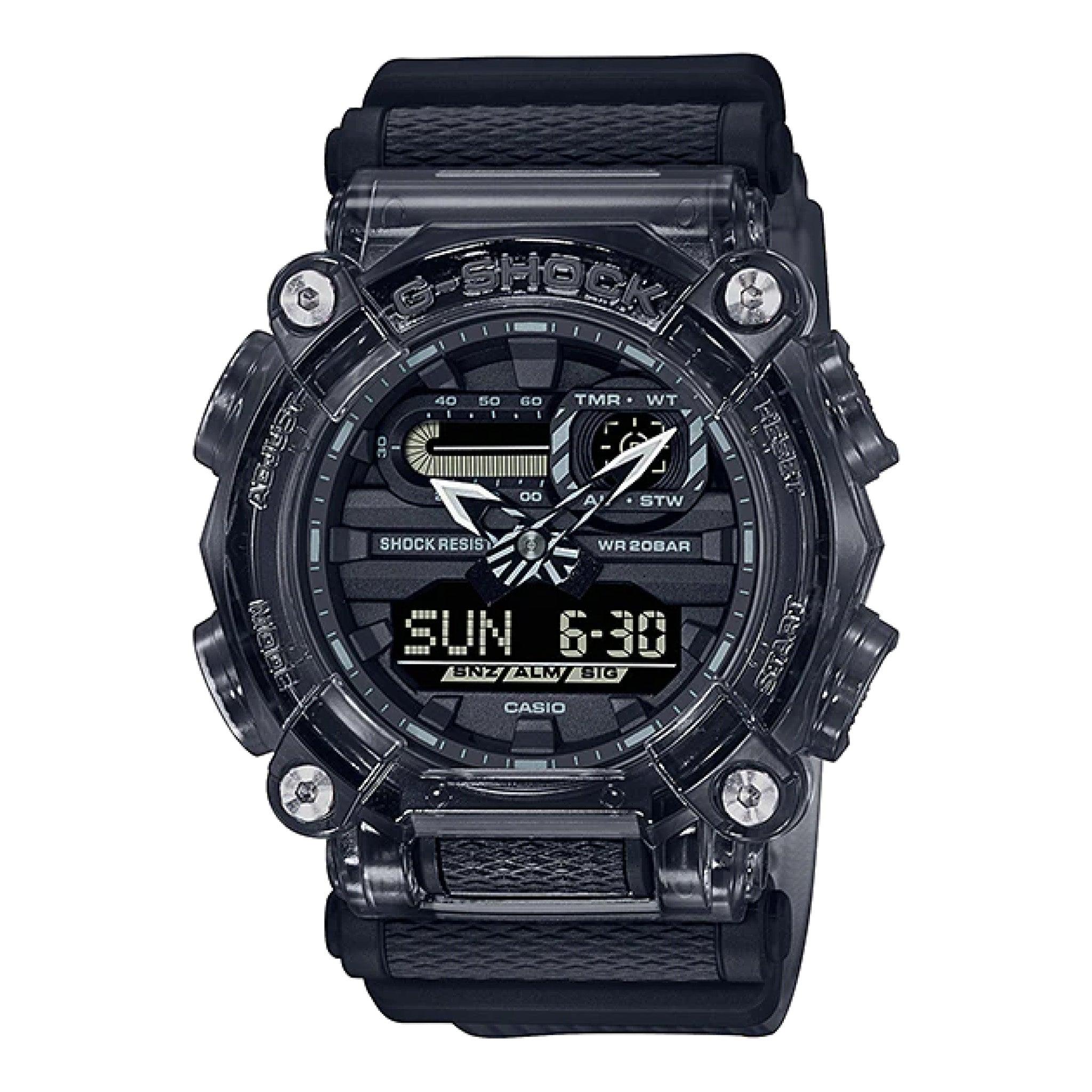 ساعات كاسيو جي شوك رجالية 39 ملم رقمية أسود كوارتز أنالوغ Casio G-Shock Analog-Digital Black Dial Men's Watch-Ga-900ske-8adr