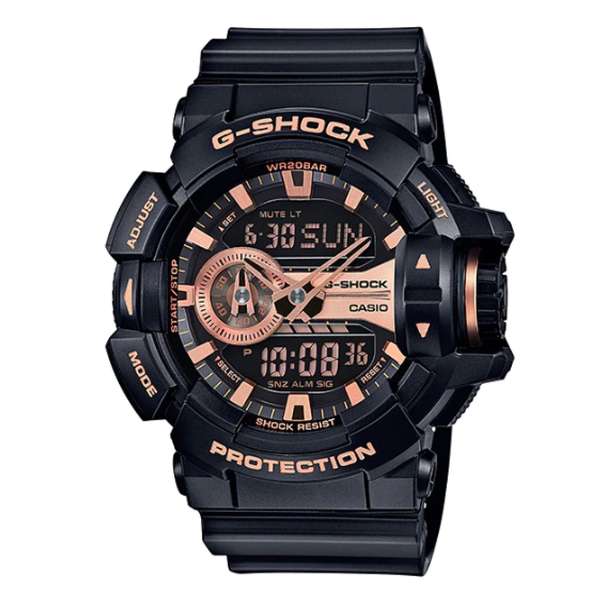 ساعات كاسيو جي شوك رجالية 5.5 سم رقمية أسود أنالوغ Casio G-Shock Analog-Digital Brown Dial Men's Watch - Ga-400gb-1a4dr (G650)