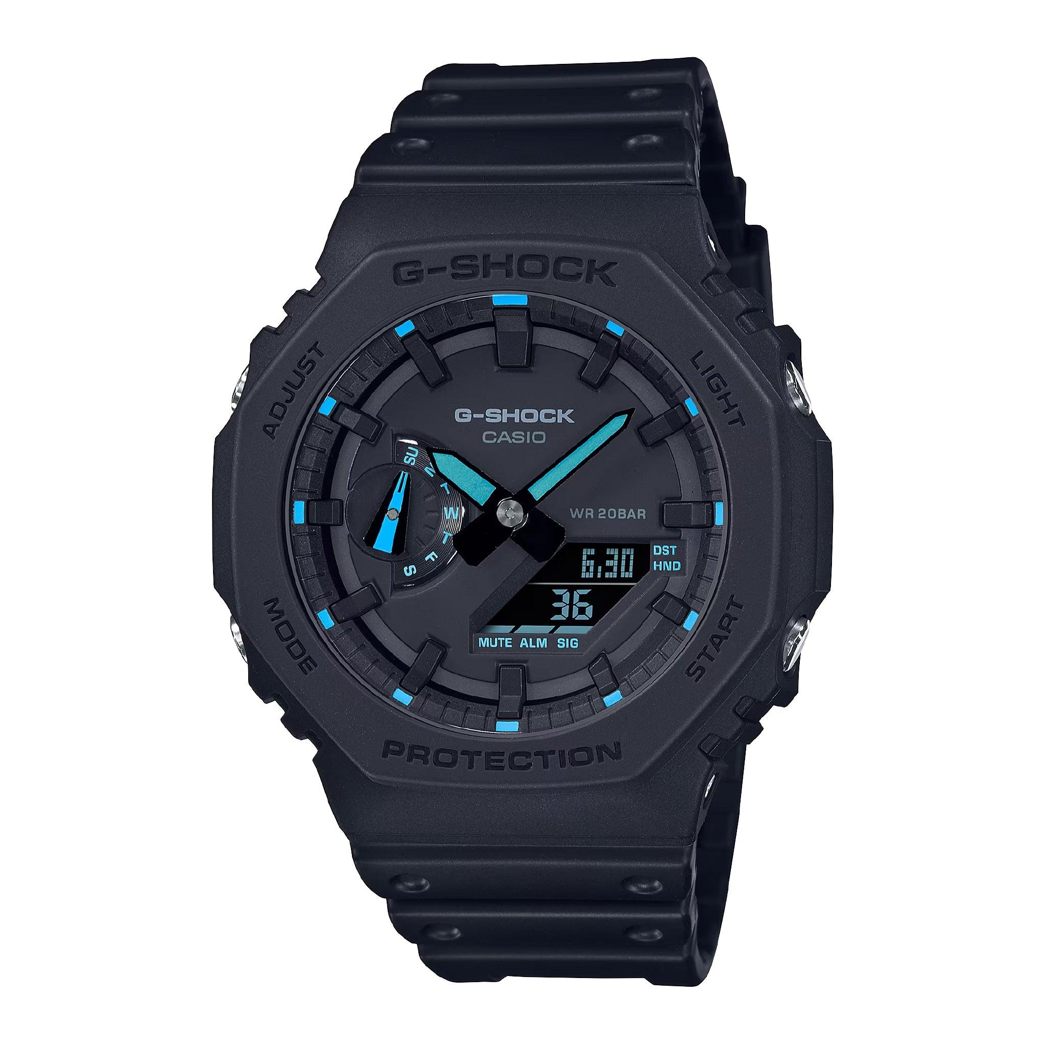 ساعات كاسيو جي شوك رجالية 51 ملم رقمية أسود أنالوغ كوارتز Casio G Shock Analog Digital Men's Watch Ga 2100 1a2dr