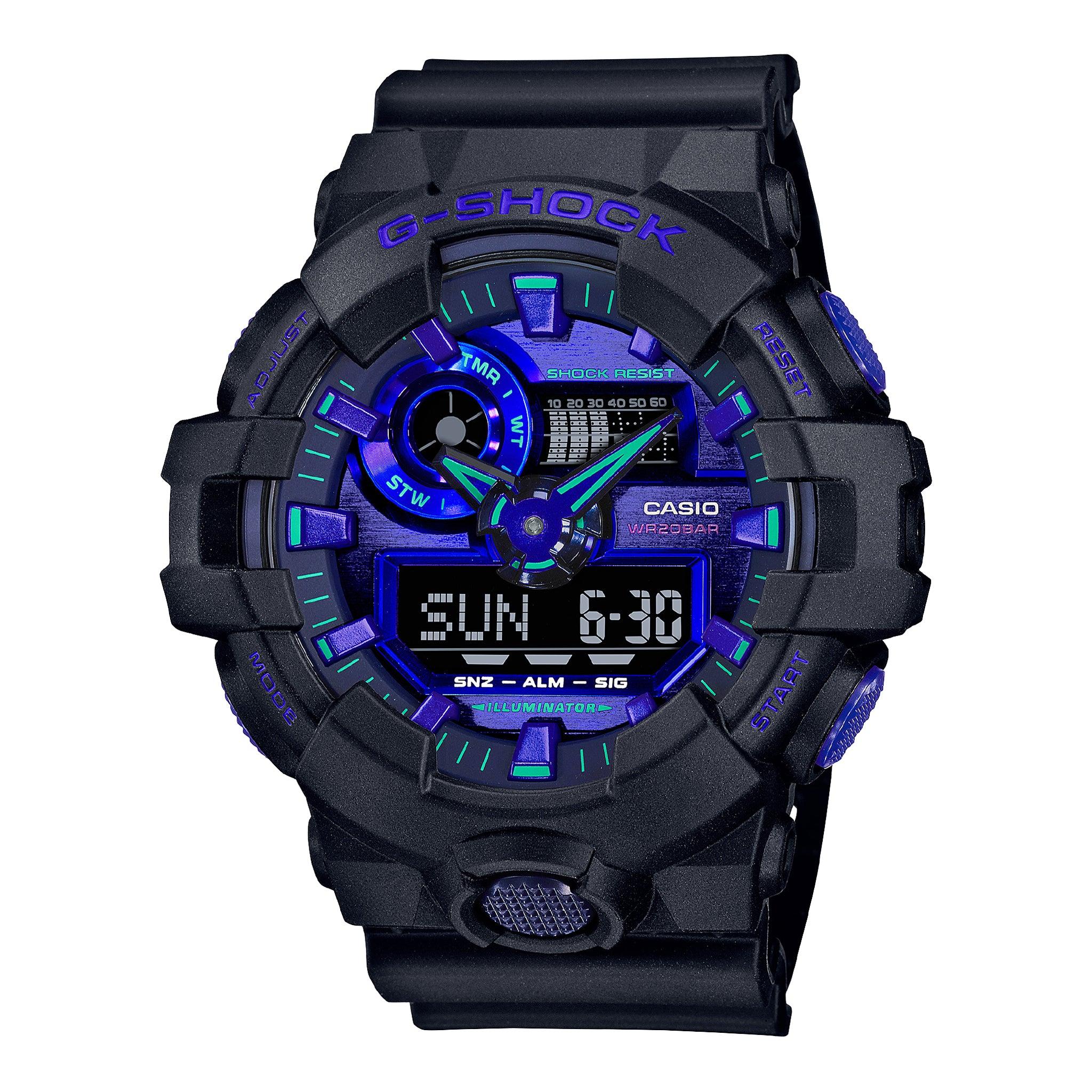 ساعات كاسيو جي شوك رجالية 53.4 ملم رقمية أسود كوارتز أنالوغ Casio G-Shock Men's Analog-Digital Black Resin Watch Ga-700vb-1adr