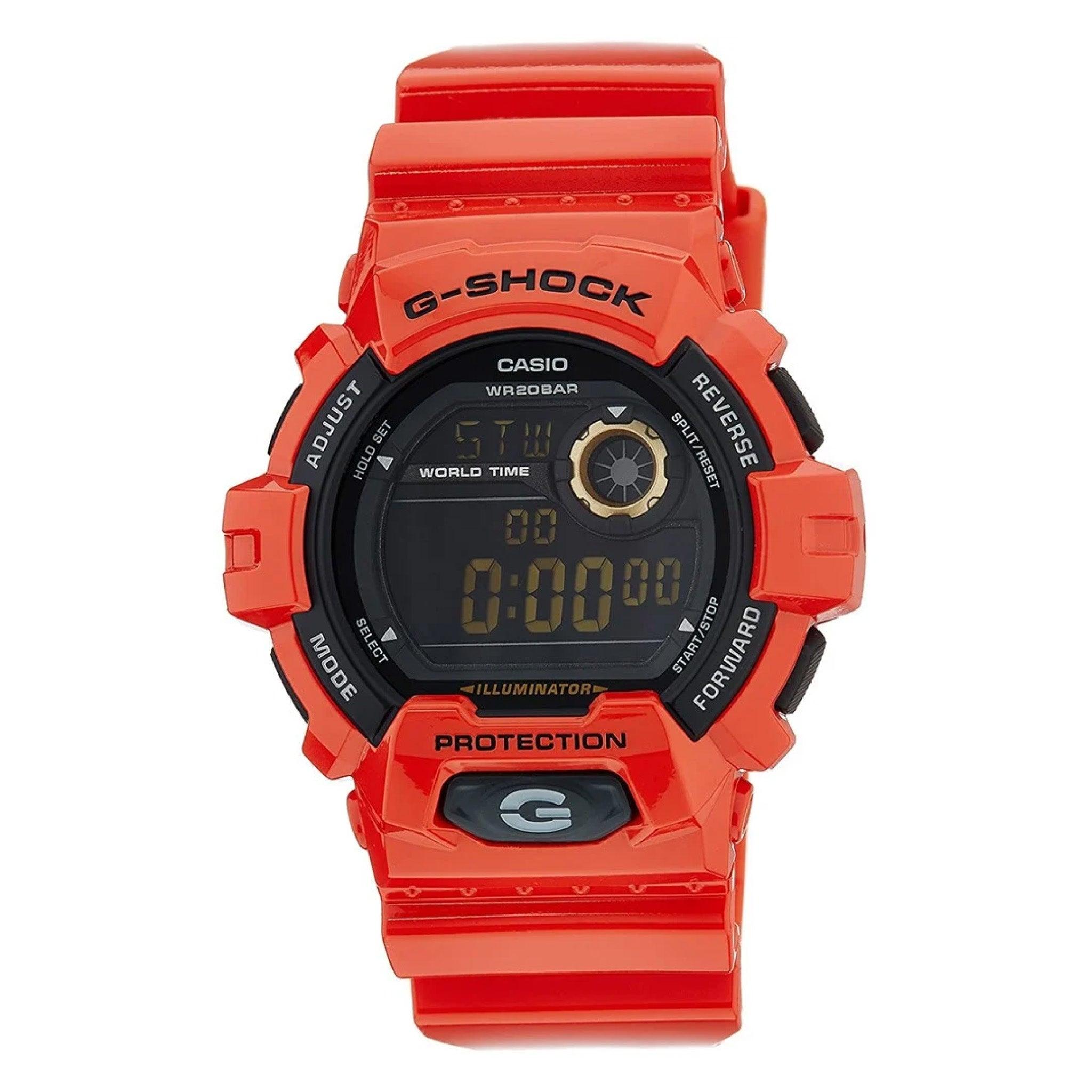 ساعات كاسيو جي شوك رجالية أحمر رقمية  Casio G-Shock Men's Digital Dial Silicone Band Watch G-8900a-4dr