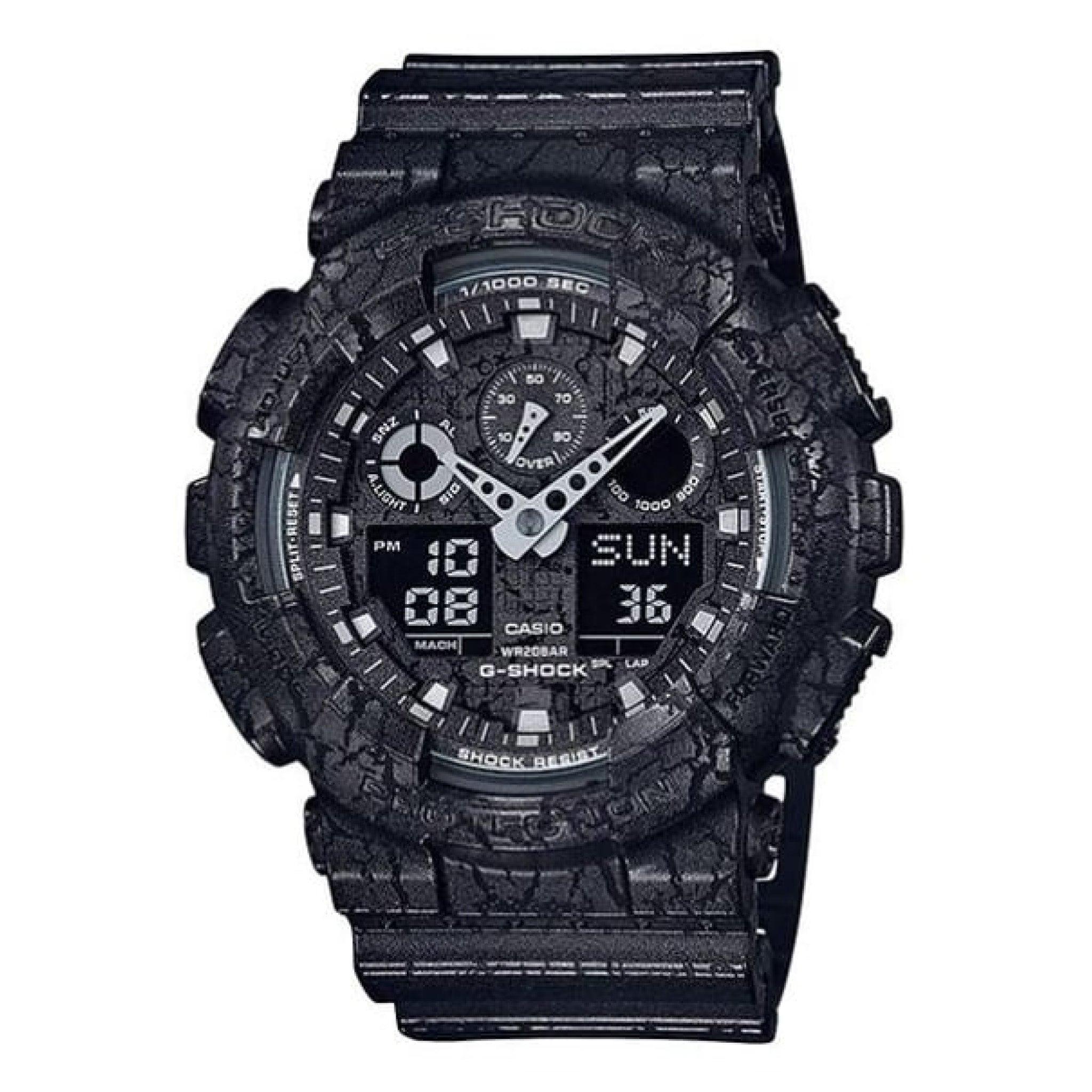 ساعات كاسيو جي شوك رجالية 39 ملم رقمية أسود Casio Men's Black Dial Synthetic Band Watch - Ga-100cg-1adr