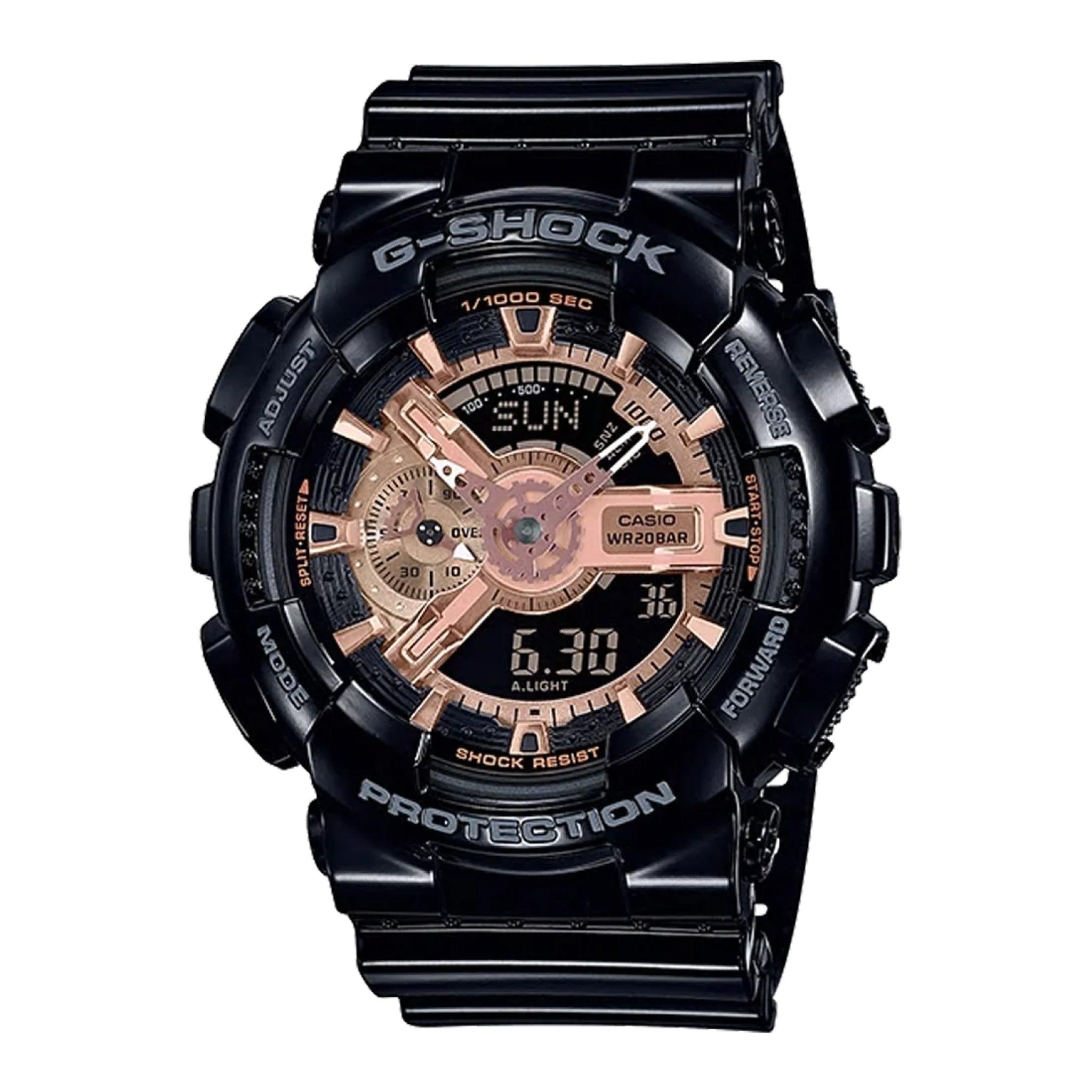 ساعات كاسيو رجالية 5.1 سم رقمية أسود كوارتز أنالوغ Casio Mens Quartz Watch, Analog Digital Display And Resin Strap Ga-110mmc-1adr