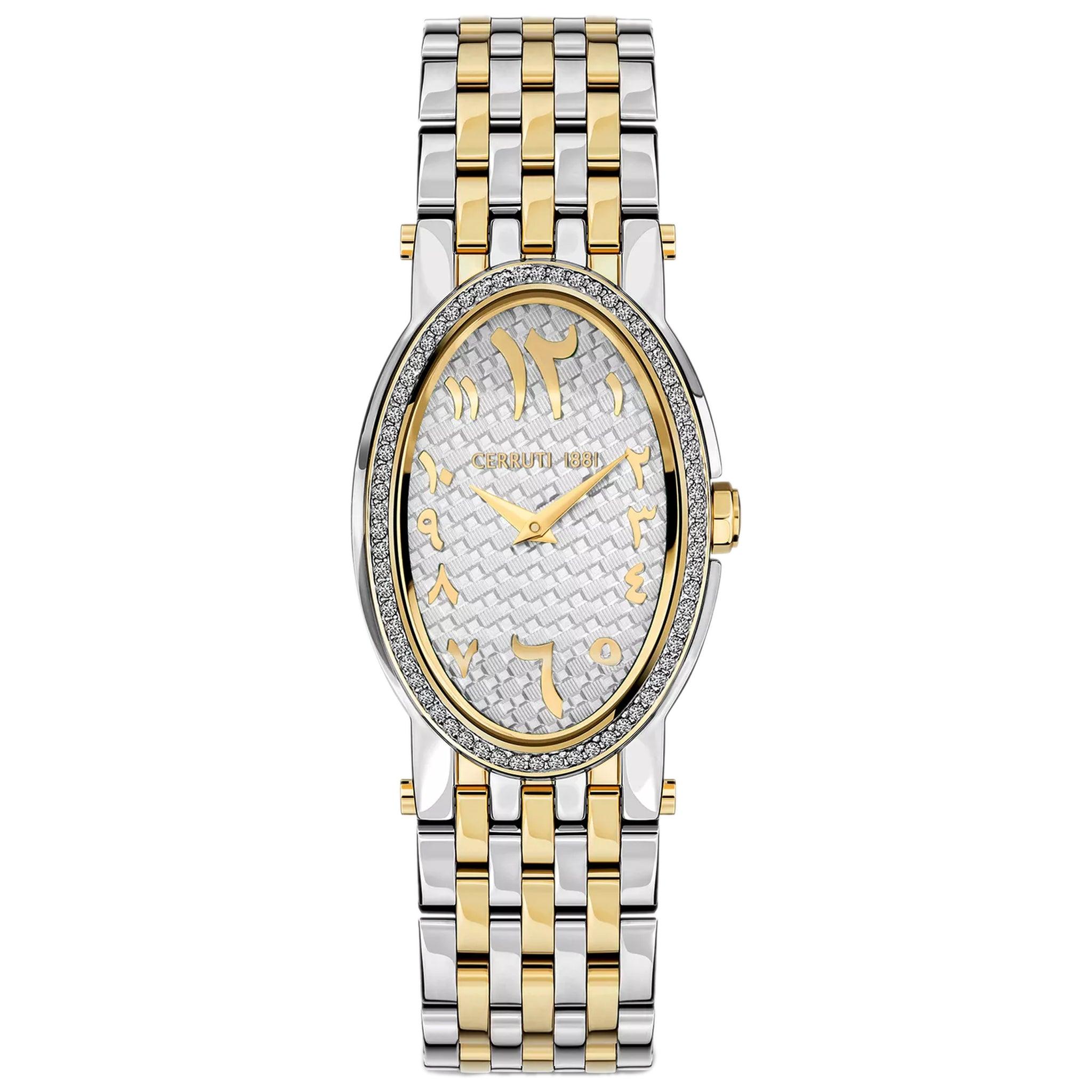 ساعة نسائية فضي دهبي شيروتي Cerruti 1881 Women's Norica Silver Gold Analog Watch Ciwlg2206601