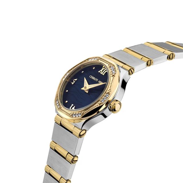 ساعة نسائية ستانلس ستيل فضي اسود شيروتي Cerruti 1881 Women's Rendinara Crystals Two Tone Stainless Steel Watch Ciwlg2117002 - SW1hZ2U6MTgxNjY5OA==