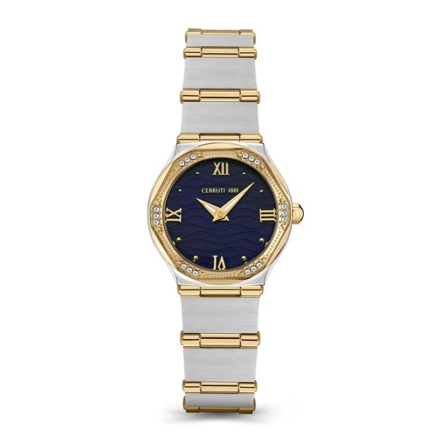 ساعة نسائية ستانلس ستيل فضي اسود شيروتي Cerruti 1881 Women's Rendinara Crystals Two Tone Stainless Steel Watch Ciwlg2117002 - SW1hZ2U6MTgxNjY5Ng==