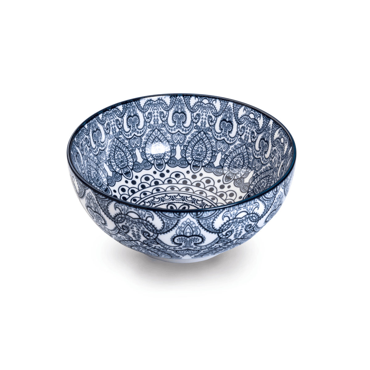 Che Brucia Arabesque Blue Porcelain Bowl 17.4 cm / 7" Blue Ivory Porcelain
