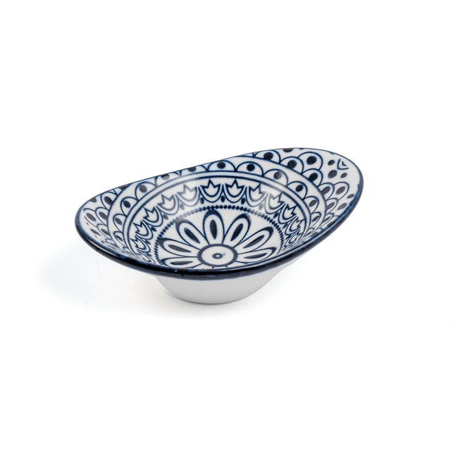 Che Brucia Arabesque Blue Porcelain Oval Deep Dish 10 cm Blue Ivory Porcelain - SW1hZ2U6MTg0NDc5MQ==