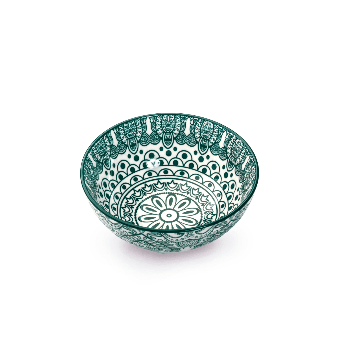 زبدية بورسلان 12 سم أخضر  أبيض شي بروشي Che Brucia Arabesque Porcelain Bowl