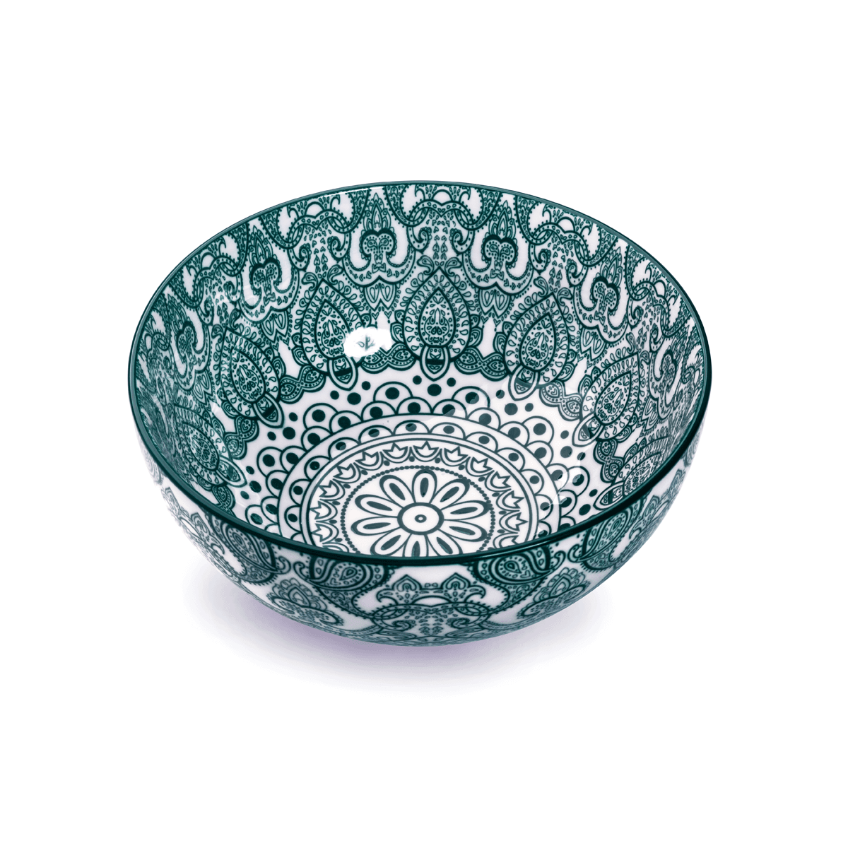 زبدية بورسلان 17.4 سم أخضر  أبيض شي بروشي Che Brucia Arabesque Porcelain Bowl