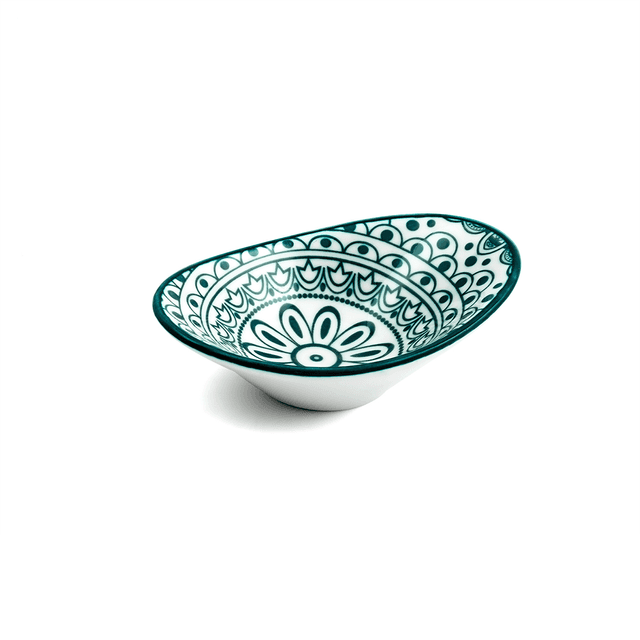 Che Brucia Arabesque Green Porcelain Oval Deep Dish 10 cm Green White Porcelain - SW1hZ2U6MTg0NDgzNQ==