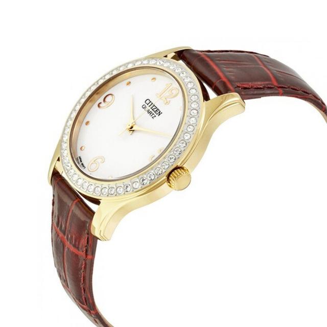 Citizen For Women White Dial Leather Band Watch El3012-00a - SW1hZ2U6MTgzNTMwNA==