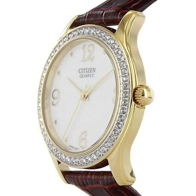 Citizen For Women White Dial Leather Band Watch El3012-00a - SW1hZ2U6MTgzNTMwNg==