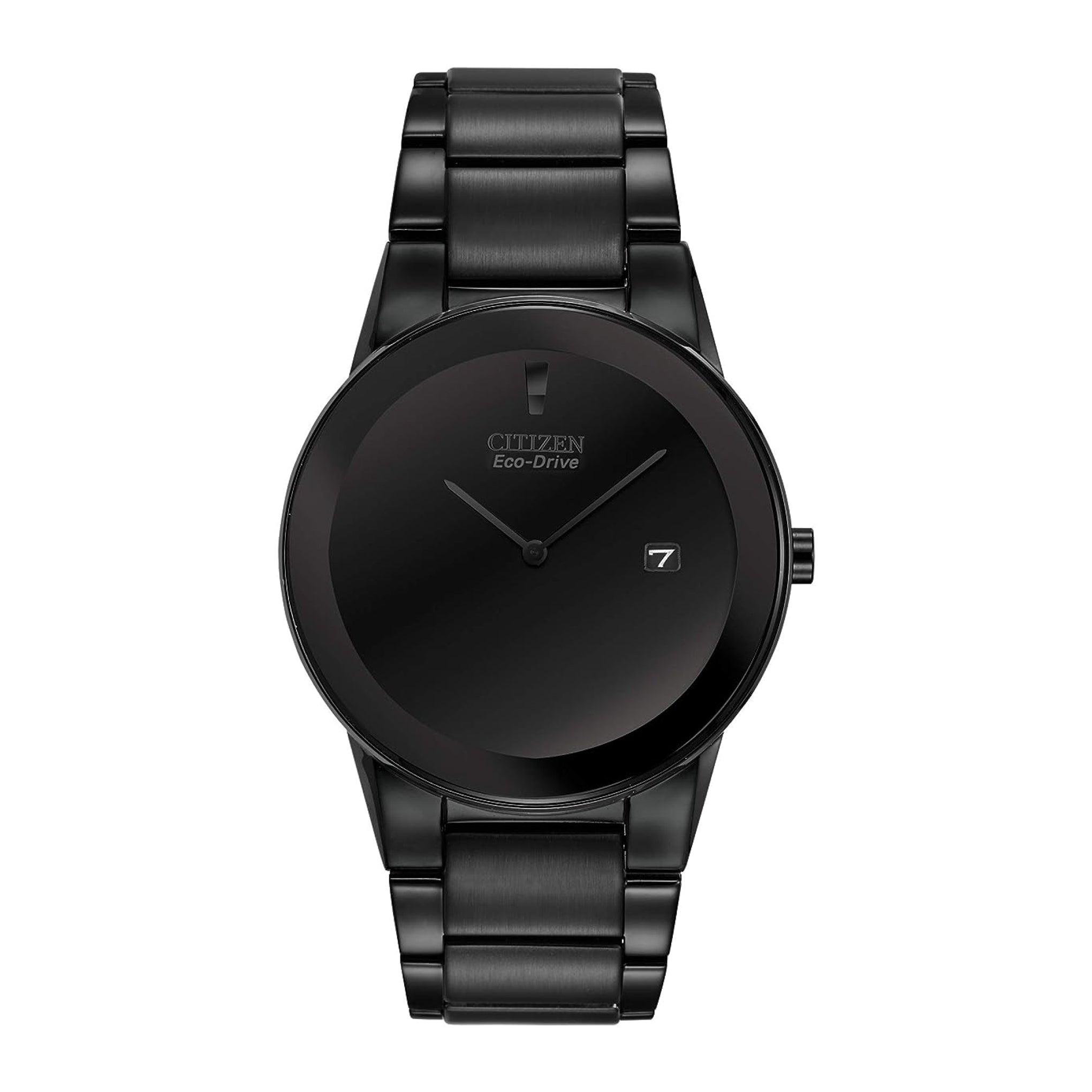 ساعة للرجال مطلية بالاسود سيتزن Citizen Men's Eco-Drive Black Ion-Plated Axiom Watch Au1065-58e