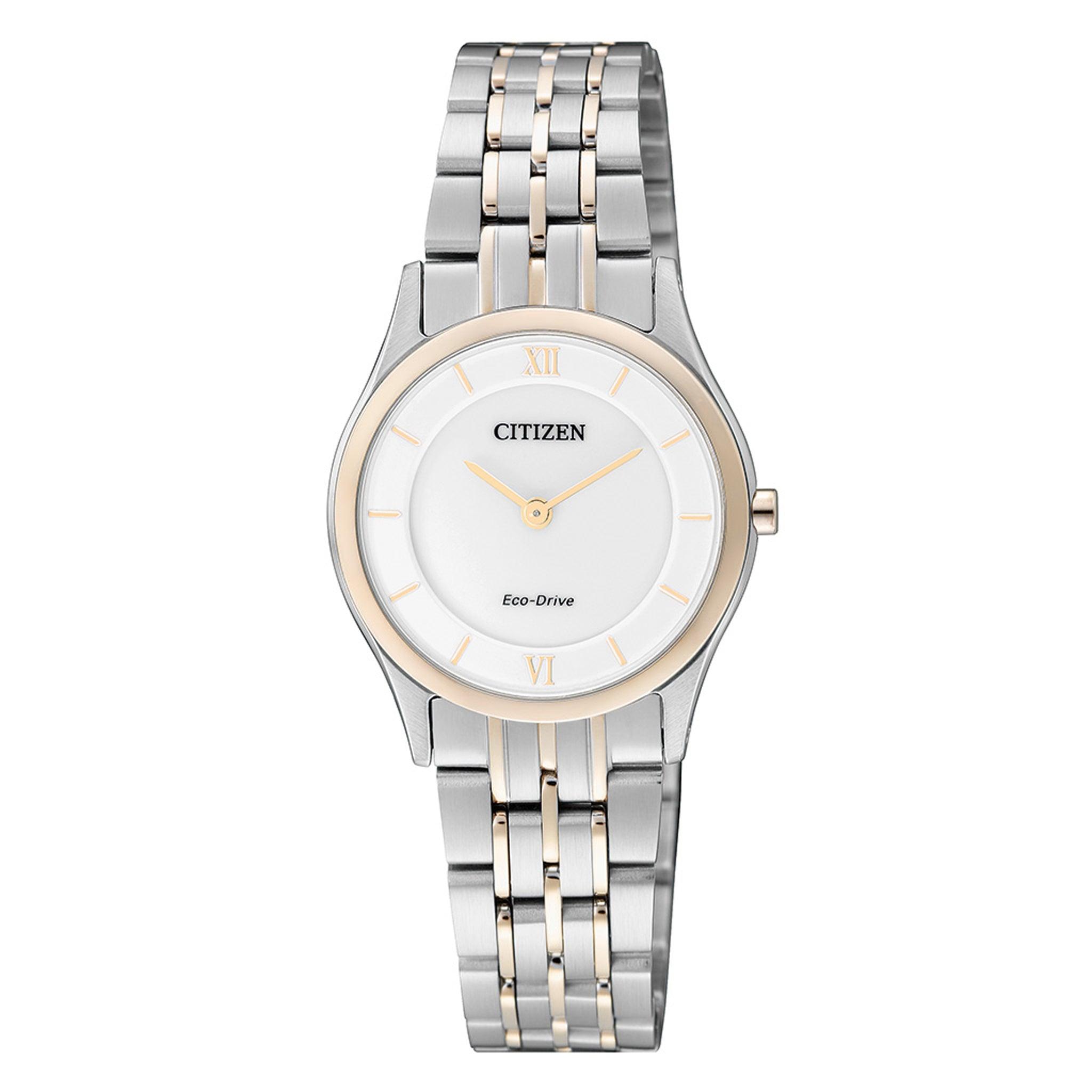 ساعة نسائية ستانلس ستيل فضي سيتزن Citizen Women's Eco-Drive Stiletto Stainless Steel Watch Eg3224-57a