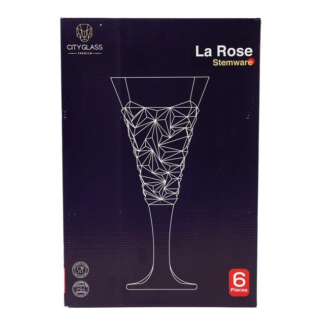 طقم أكواب 6 قطع من سيتي جلاس 250 مل City Glass 6 Piece La Rose Steamware Transparent Glass - SW1hZ2U6MTg0NTA0MQ==