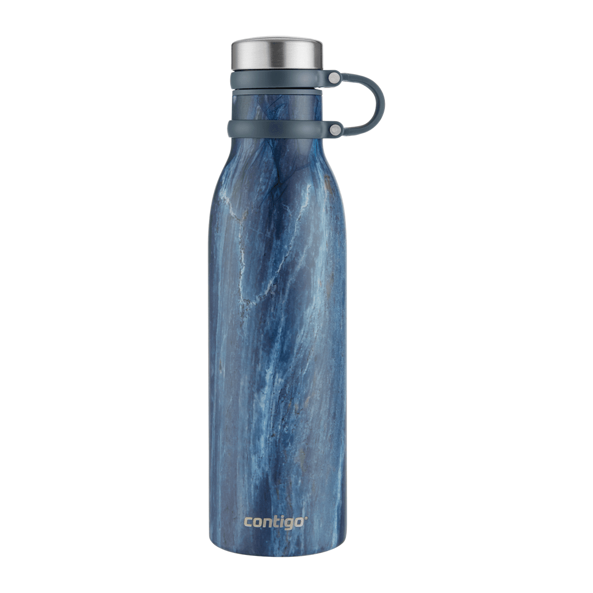 زجاجة ماء حافظة للحرارة 590 مل ستانلس ستيل أزرق مموج كونتيجو Contigo Blue Slate Matterhorn Couture Vacuum Insulated Bottle