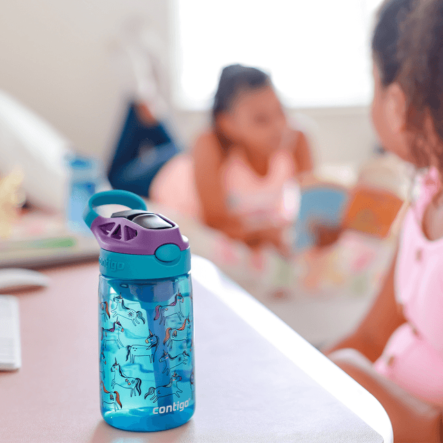 مطارة ماء للاطفال 420 مل بلاستيك أزرق كونتيجو Contigo Juniper Graphic Autospout Kids Easy-Clean Bottle - SW1hZ2U6MTg0NjA3MQ==