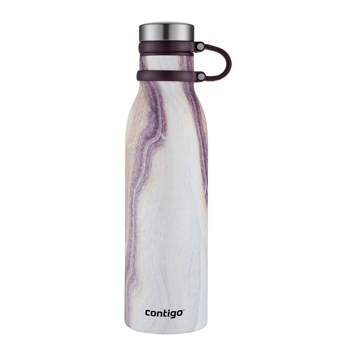 زجاجة ماء حافظة للحرارة 590 مل ستانلس ستيل رملي أبيض كونتيجو Contigo Sandstone Matterhorn Couture Vacuum Insulated Bottle