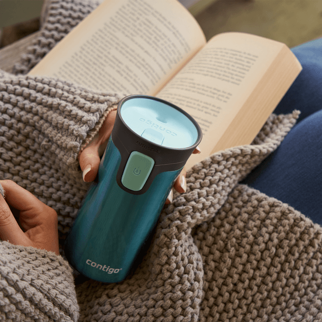 كوب حافظ للحرارة 300 مل ستانلس ستيل أزرق كونتيجو Contigo Tantalizing Blue Autoseal Pinnacle Vacuum Insulated Travel Mug - SW1hZ2U6MTg0NTYwNw==