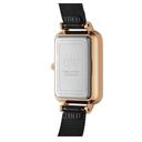 ساعات دانيال ولينغتون نسائية Dw00100433 قياس 26×20 ملم معدن أسود Daniel Wellington Dw00100433 Petite Melrose White/Rose Gold Ladies Watch - SW1hZ2U6MTgyMjg5NA==