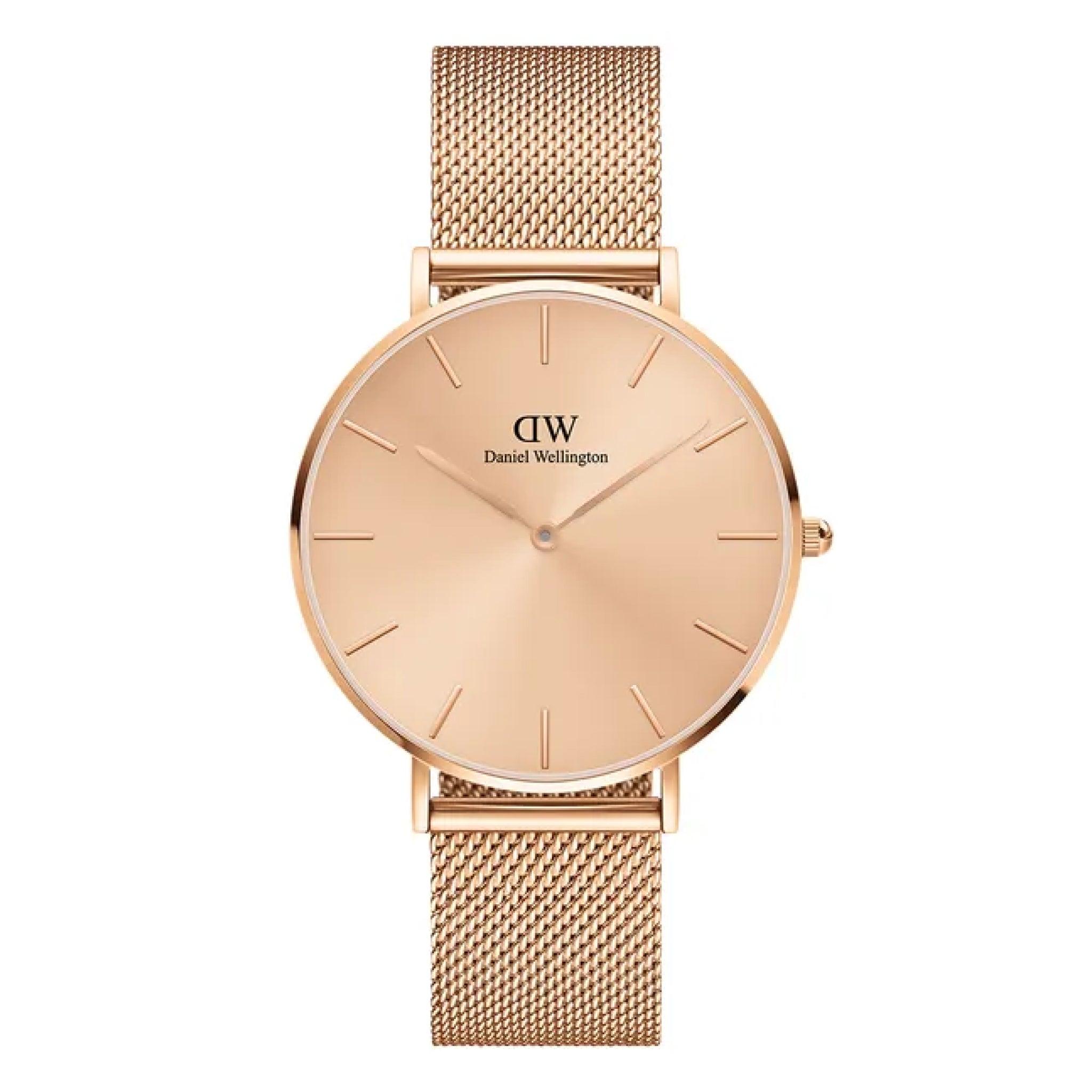 ساعة نسائية دهبي وردي دانيل ويلينغتون Daniel Wellington Petite Unitone 36mm Watch - Dw00100472