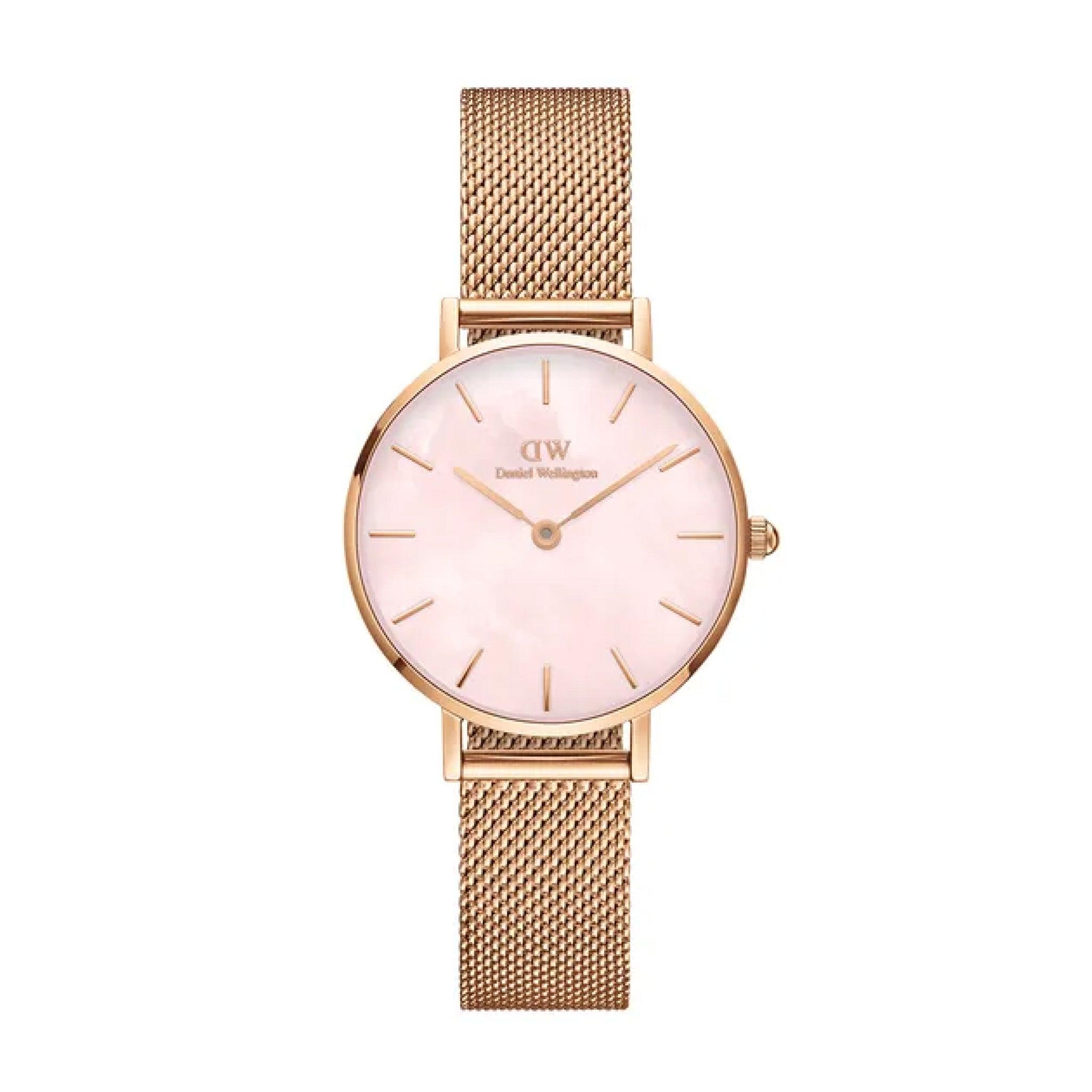 Daniel Wellington Woman's Watch, Petite Melrose Pearl 28mm Pink Mother Of Pearl - Dw00100513
