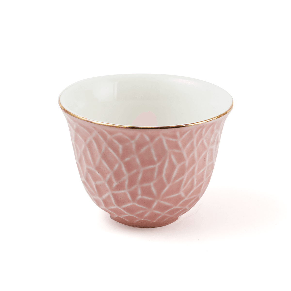 فناجين قهوة عربية بورسلان وردية  كاوا Decopor Porcelain 12 Piece Cawa Cup Set 60 ml Pink Porcelain