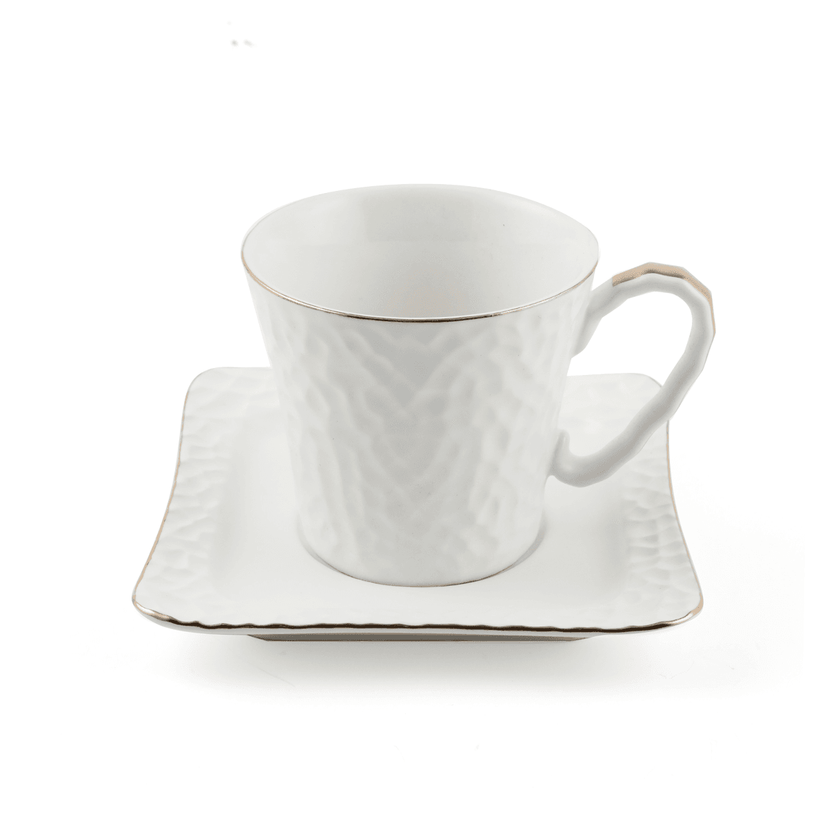 فناجين الشاي بورسلان 12 قطعة بيضاء اللون ديكوبور Decopor Porcelain 12 Piece Milk Cup and Saucer Set 150 ml White Porcelain