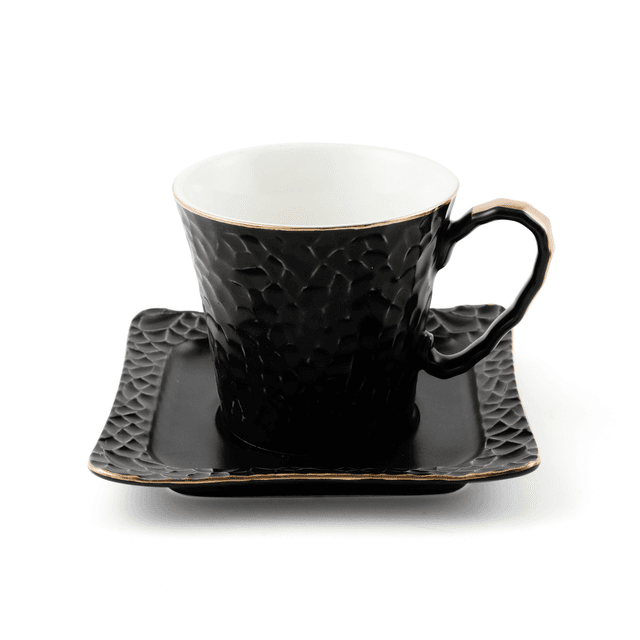 Decopor Porcelain 12 Piece Milk Cup and Saucer Set 150 ml Black Porcelain - SW1hZ2U6MTg0Njg1Nw==