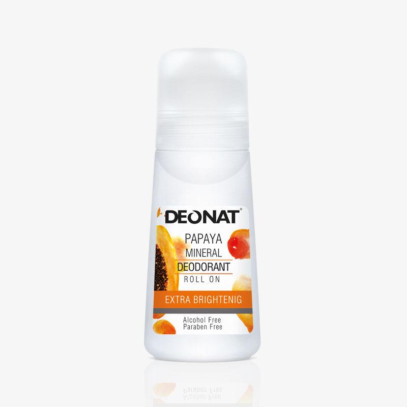 مزيل عرق قوي للرجال والنساء بخلاصة الببايا 65 مل ديونات Deonat Papaya Mineral Deodorant Roll-On