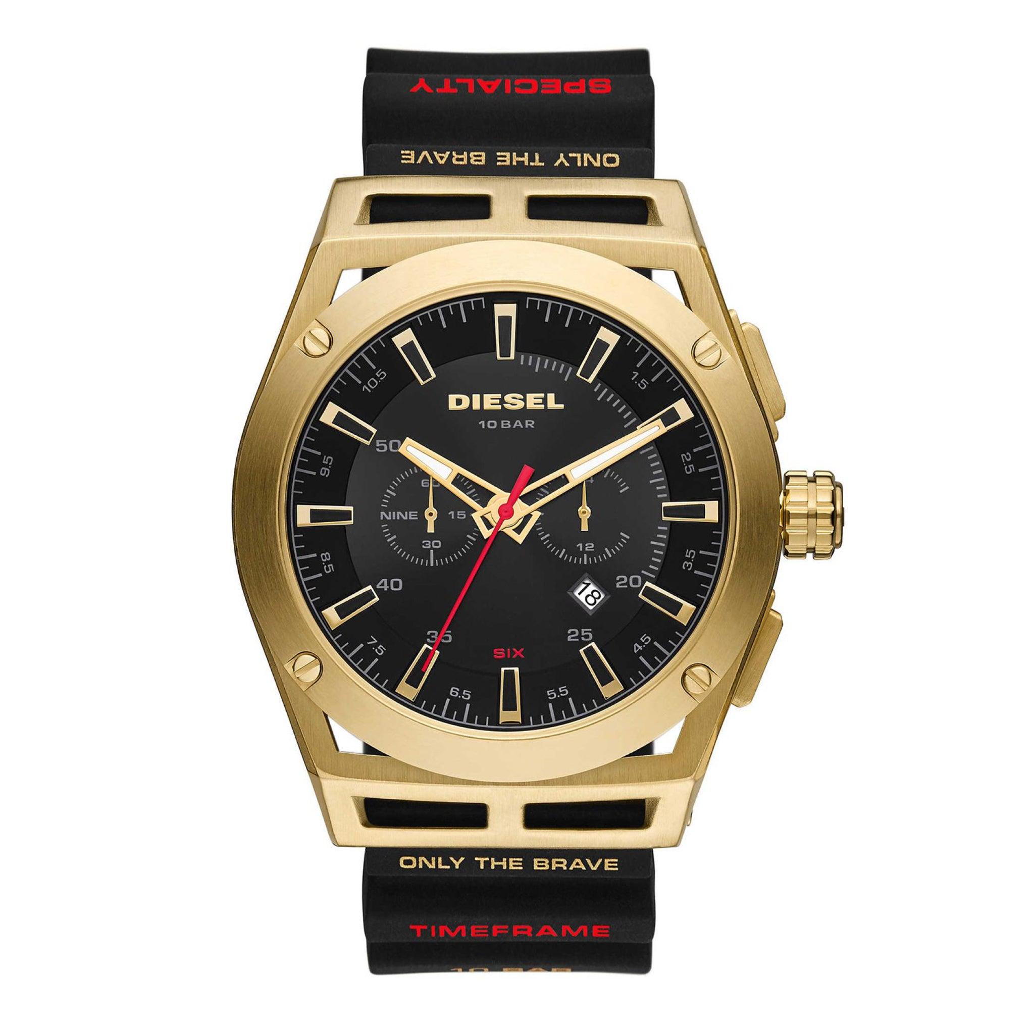 ساعة للرجال دهبي اسود ديزل Diesel Timeframe Dz4546 Men's Quartz Wrist Watch