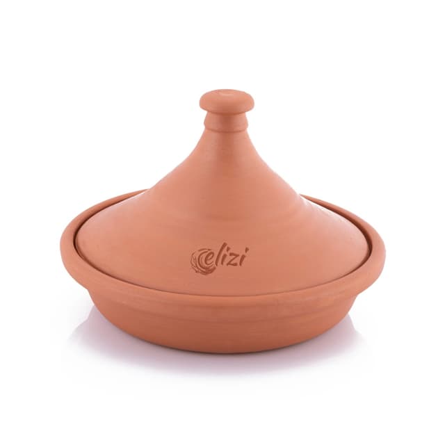 طاجن فخار 29 سم فخار بني صناعة تركيا إلزي Elizi Clay Lined Tajin 29 cm Brown Clay