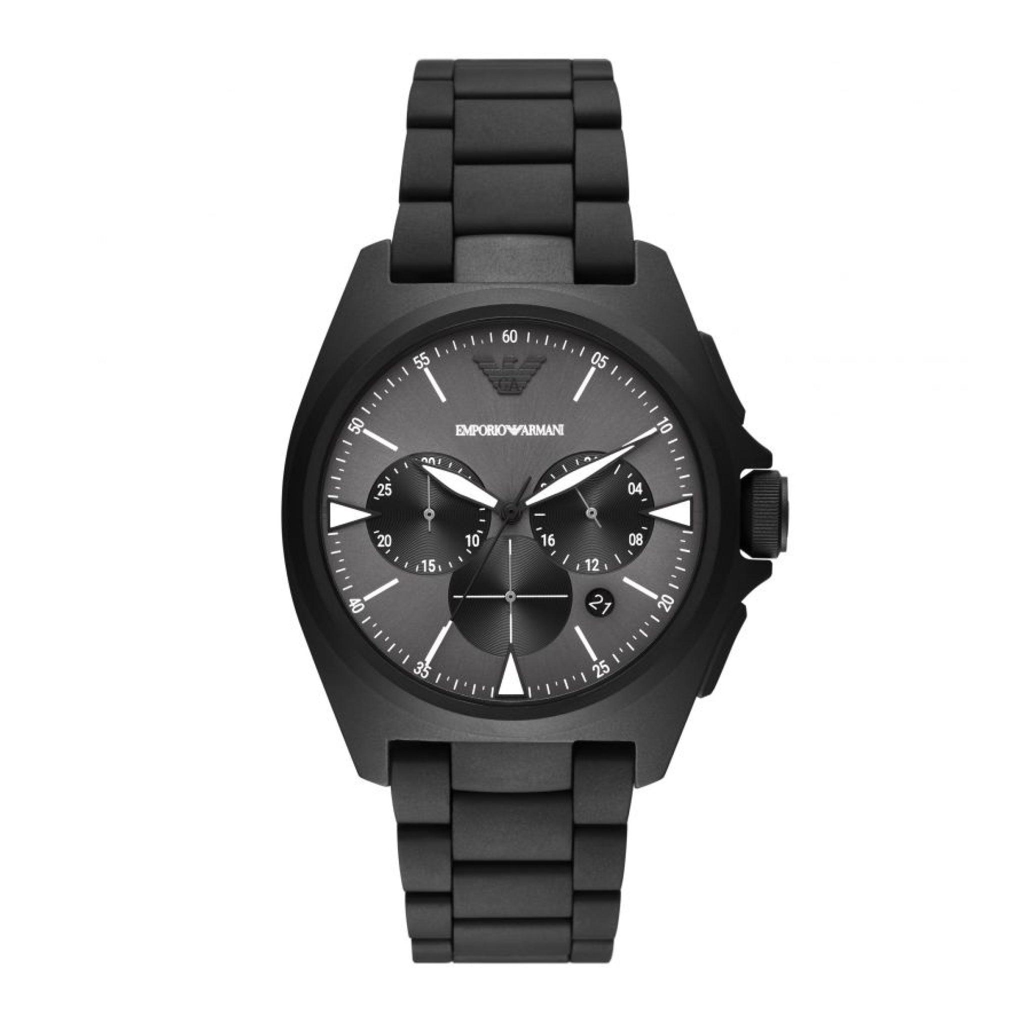 ساعة للرجال ستانلس ستيل اسود امبوريو ارماني Emporio Armani Chronograph Black Stainless Steel Watch Ar11412