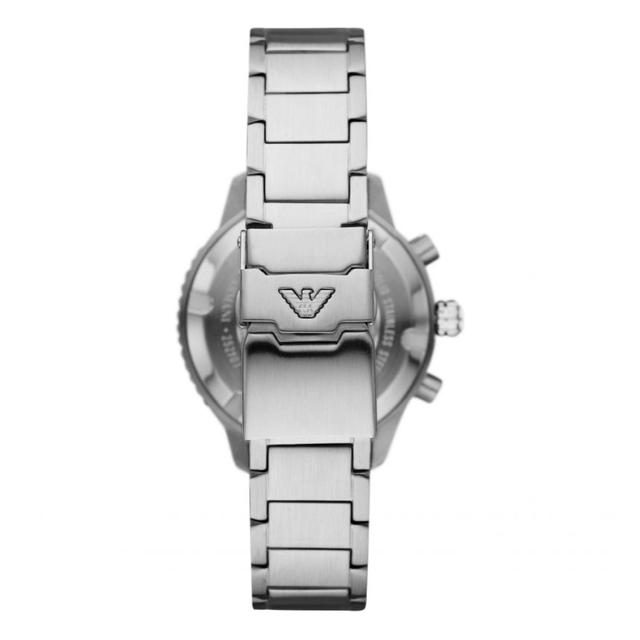 ساعة للرجال ستانلس ستيل فضي اسود امبوريو ارماني Emporio Armani Chronograph Stainless Steel Watch Ar11360 - SW1hZ2U6MTgzNjA1Mg==