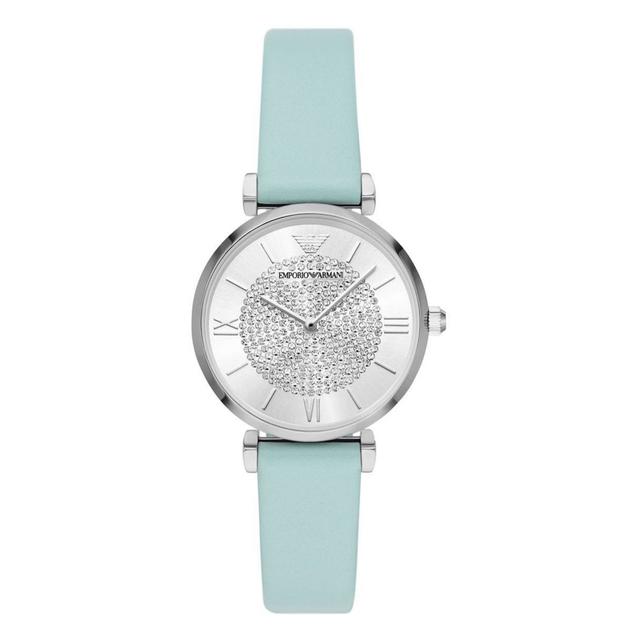 ساعة نسائية جلد ازرق امبوريو ارمانيEmporio Armani Gianni T-Bar Analog Silver Dial Women's Watch-Ar11443 - SW1hZ2U6MTgyODM1Nw==