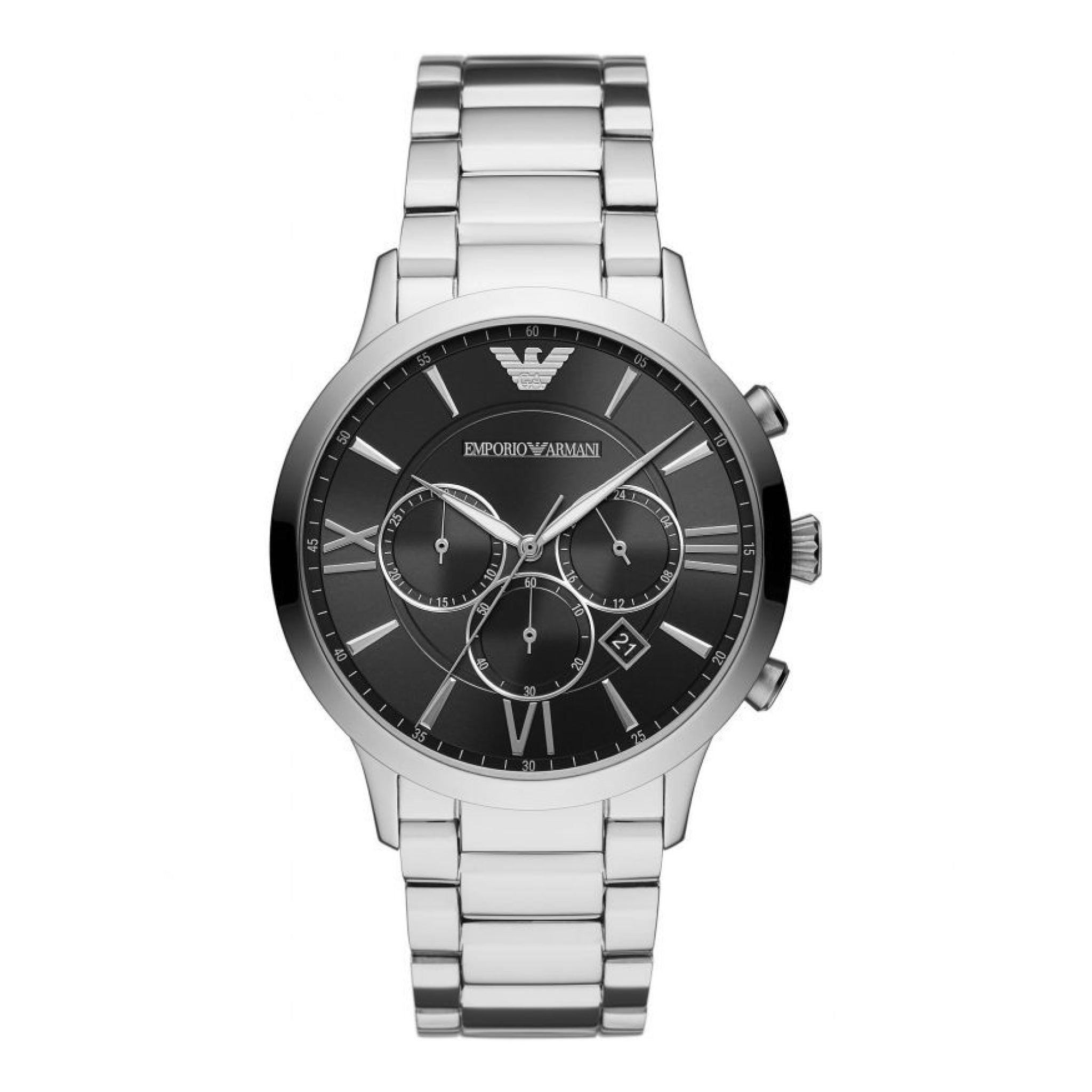 ساعة للرجال ستانلس ستيل فضي امبوريو ارماني Emporio Armani Men's Chronograph Quartz Watch Ar11208