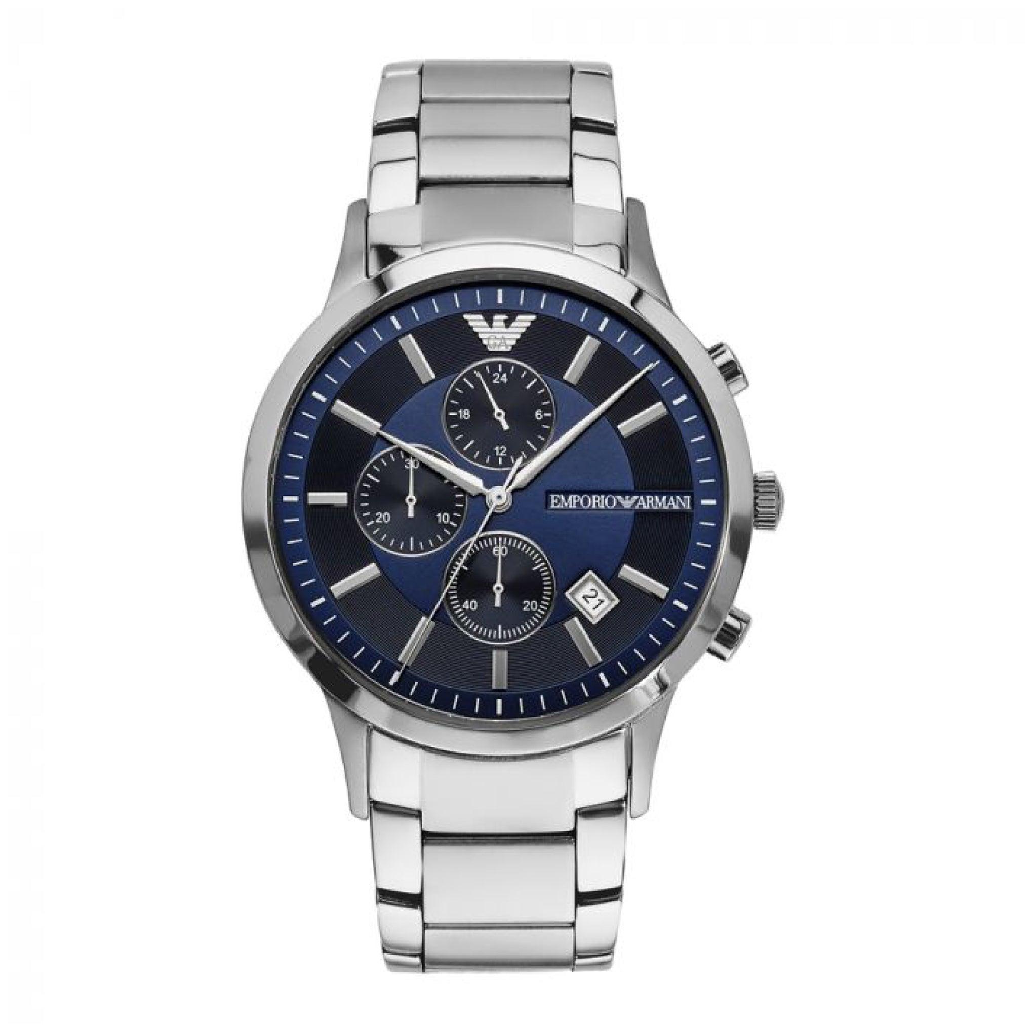 ساعة للرجال ستانلس ستيل فضي امبوريو ارماني Emporio Armani Men's Chronograph Steel Watch Ar11164