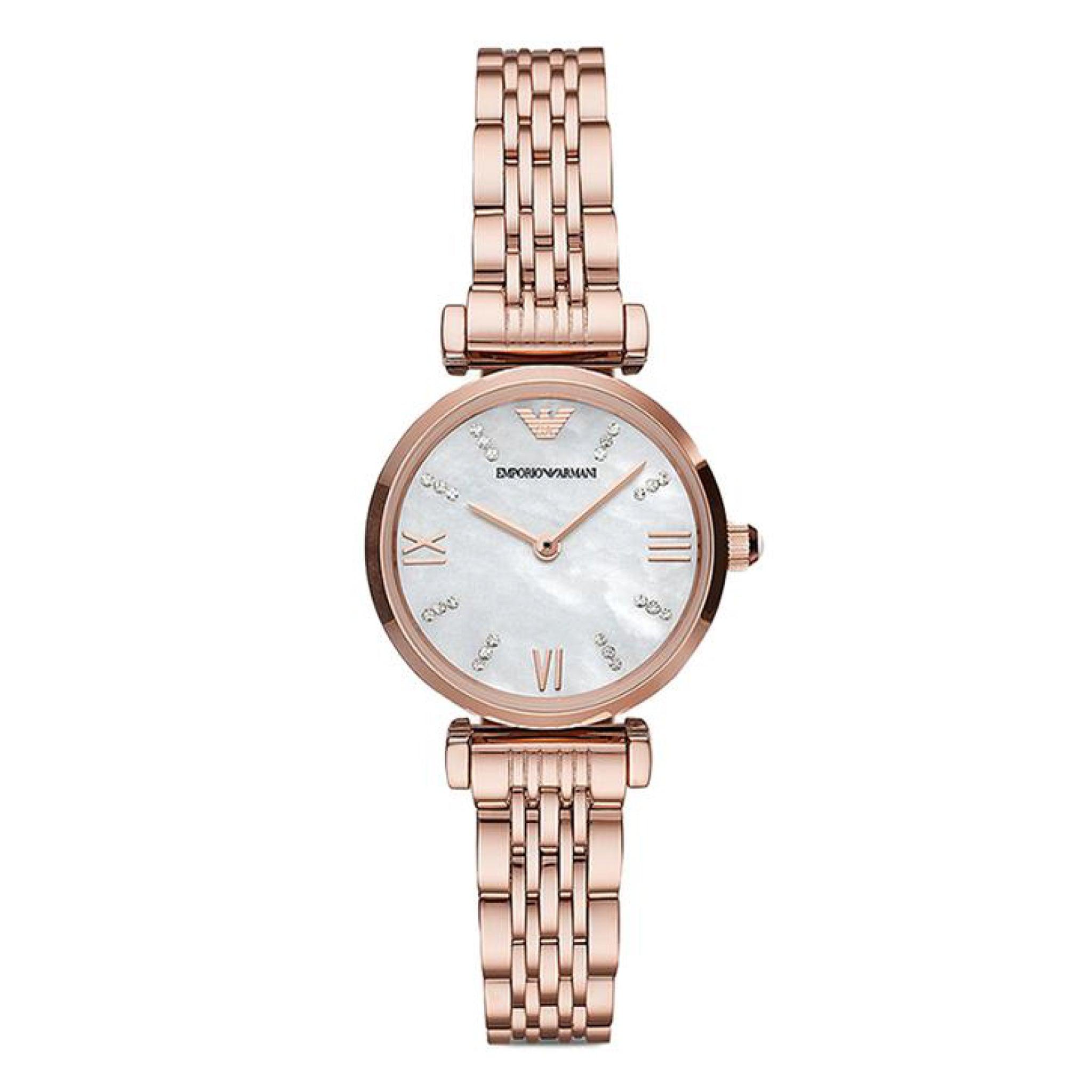 ساعة نسائية ستانلس ستيل دهبي امبوريو ارماني Emporio Armani Two-Hand Rose Gold-Tone Stainless Steel Watch Ar11316