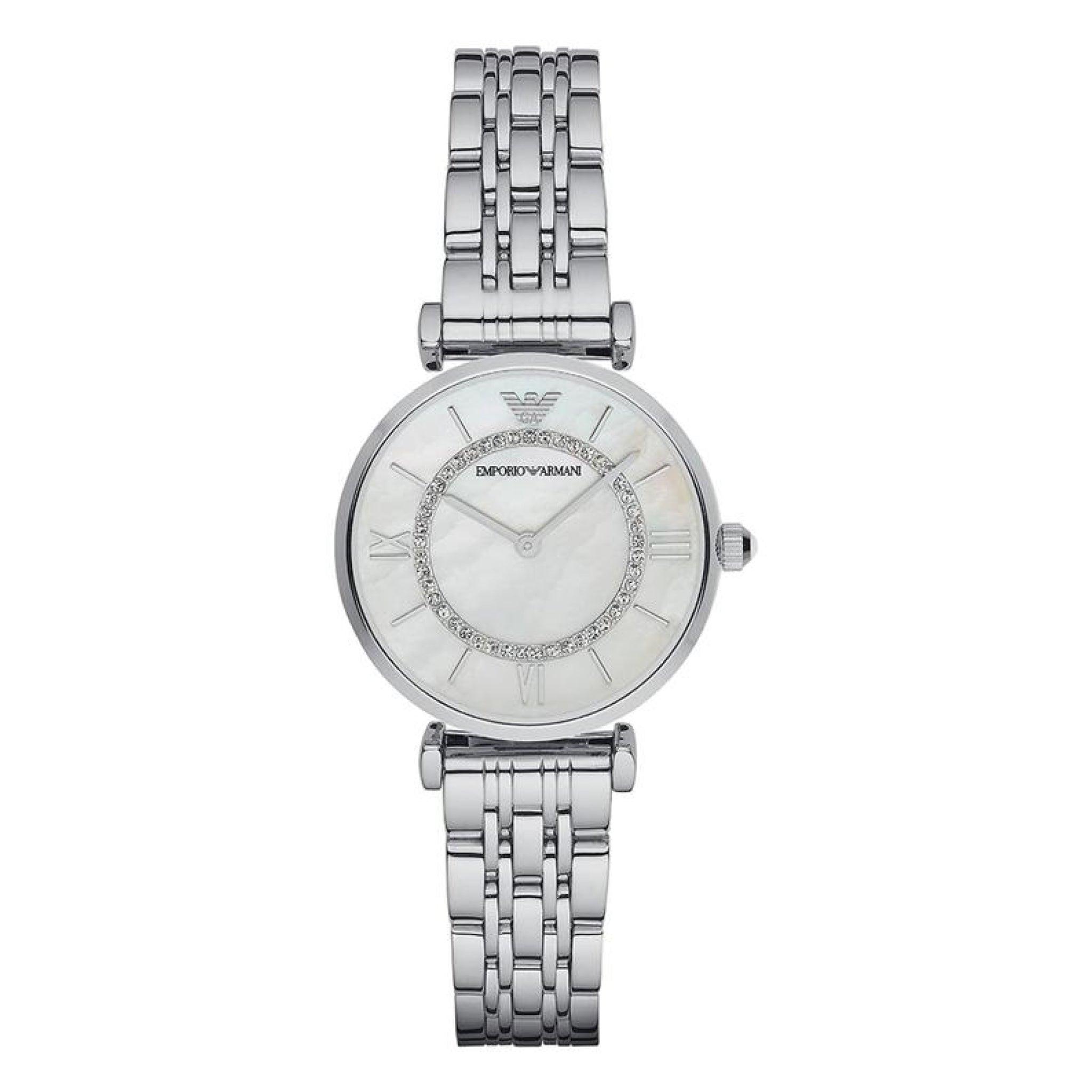 ساعة نسائية ستانلس ستيل فضي امبوريو ارماني Emporio Armani Women's Watch Ar1908, Silver Band, Analog Display, 32 Mm
