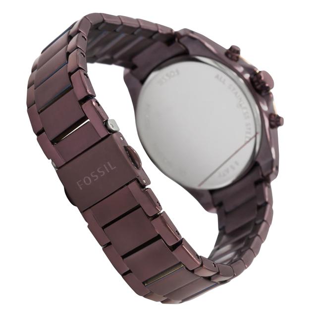 ساعة يد نسائية كرونوغراف خمري معدن كوارتز فوسيل مودرين كورير Fossil Bq3281 - SW1hZ2U6MTgxNjcwOQ==