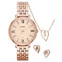 Fossil Es5252set Jacqueline Three-Hand Date Rose Gold-Tone Stainless Steel Watch And Jewelry Set - SW1hZ2U6MTgxNTE4OQ==