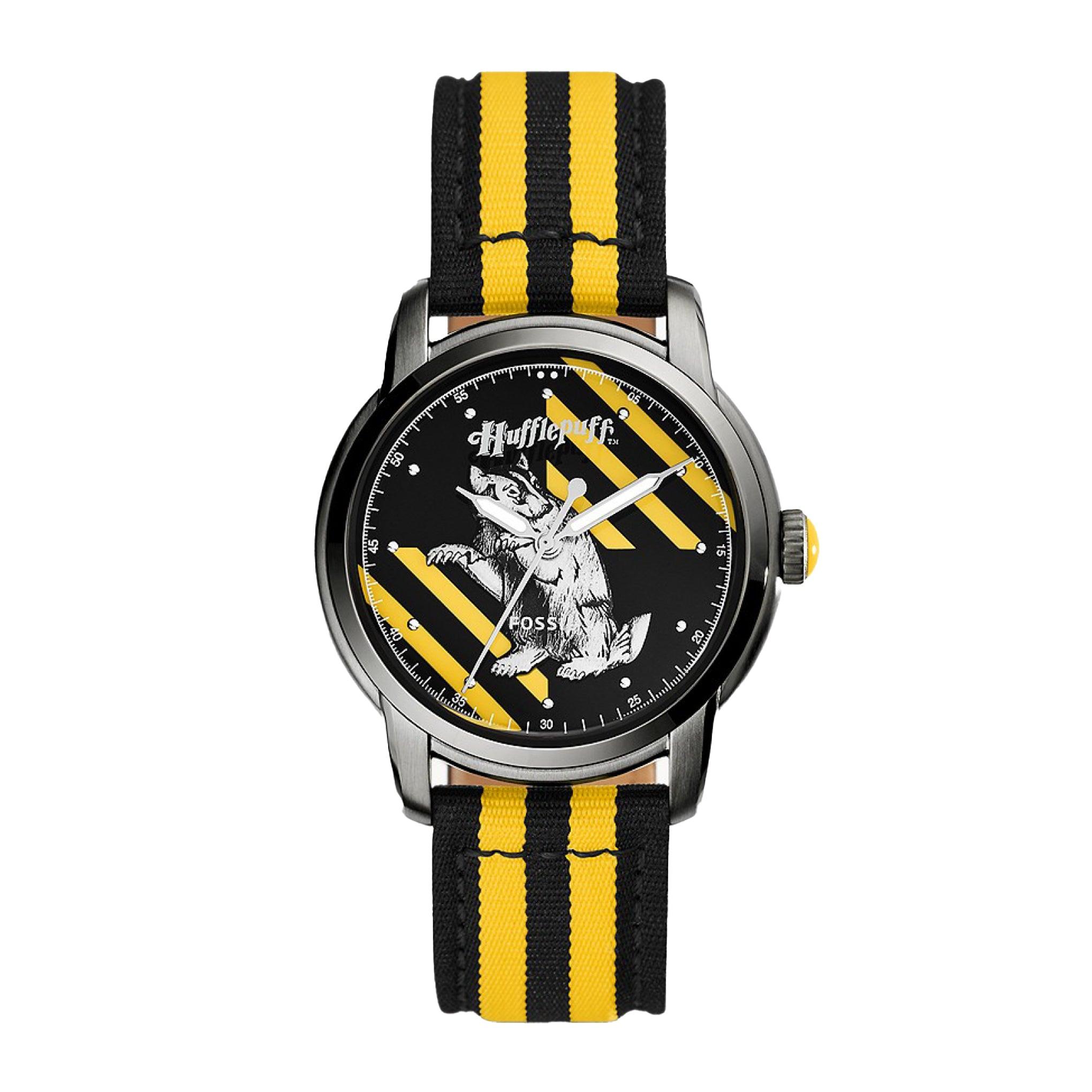 ساعة يد رجالية هاري بوتر شعار هافلباف إصدار محدود كوارتز أنالوغ فوسيل Fossil Le1159