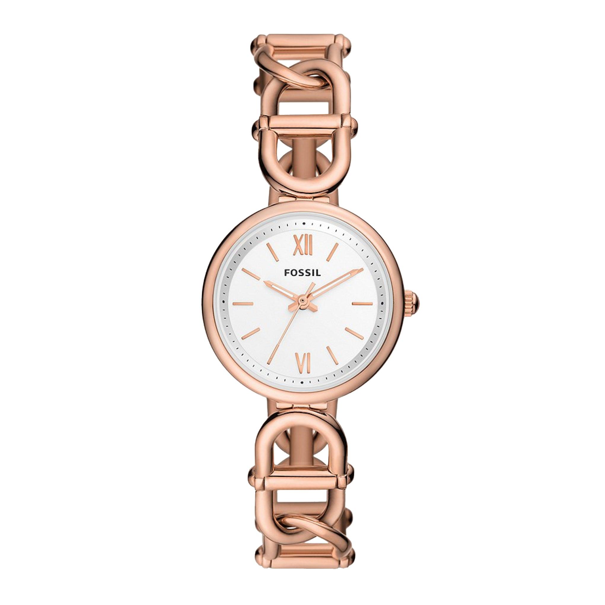 Fossil Women's Carlie Three-Hand Rose Gold-Tone Stainless Steel Watch Es5273